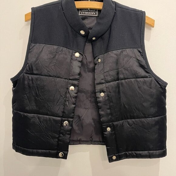 2/40$ Vintage y2k  crop black vest size medium - Picture 1 of 6